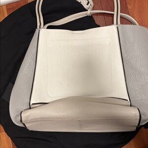 Botkier- Gray and White Leather Tote Bag